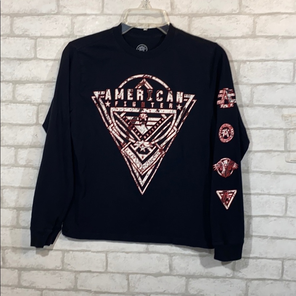 American fighter boy black shirt size L